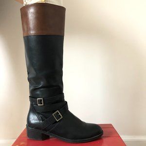 AZ Dakota | women's black + brown mid-calf boots